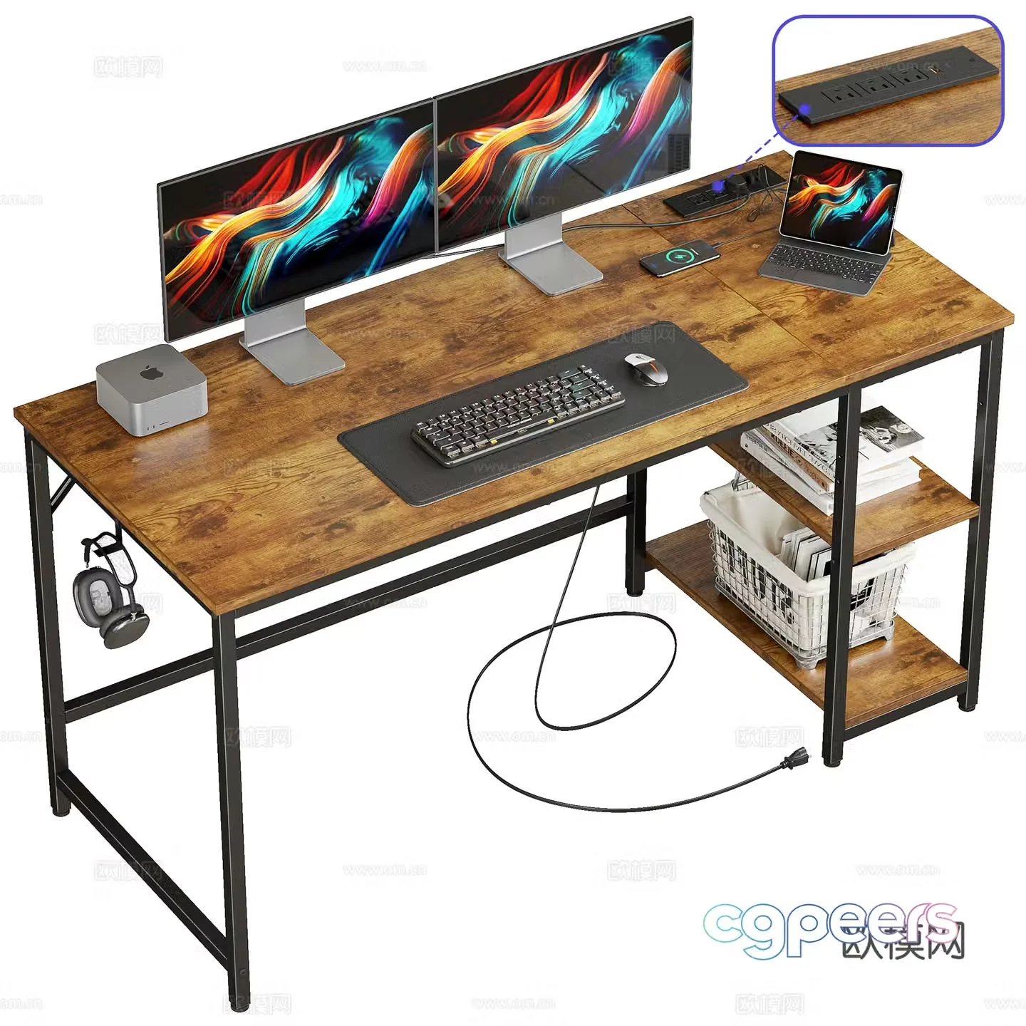 Modern computer desk e-sports desk 3D model