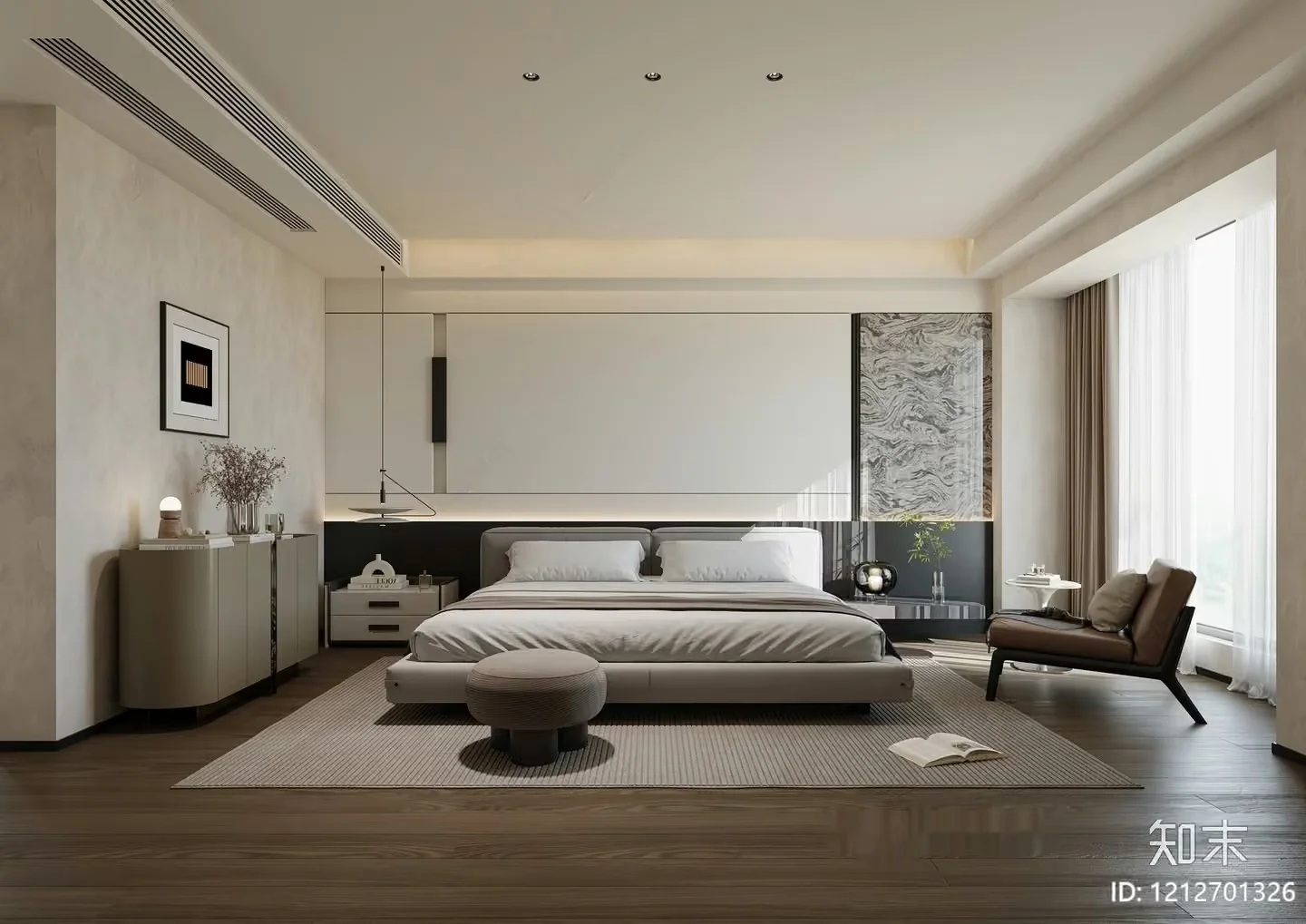 Modern Bedroom Design 3D Model – 9352 – VRAY Render