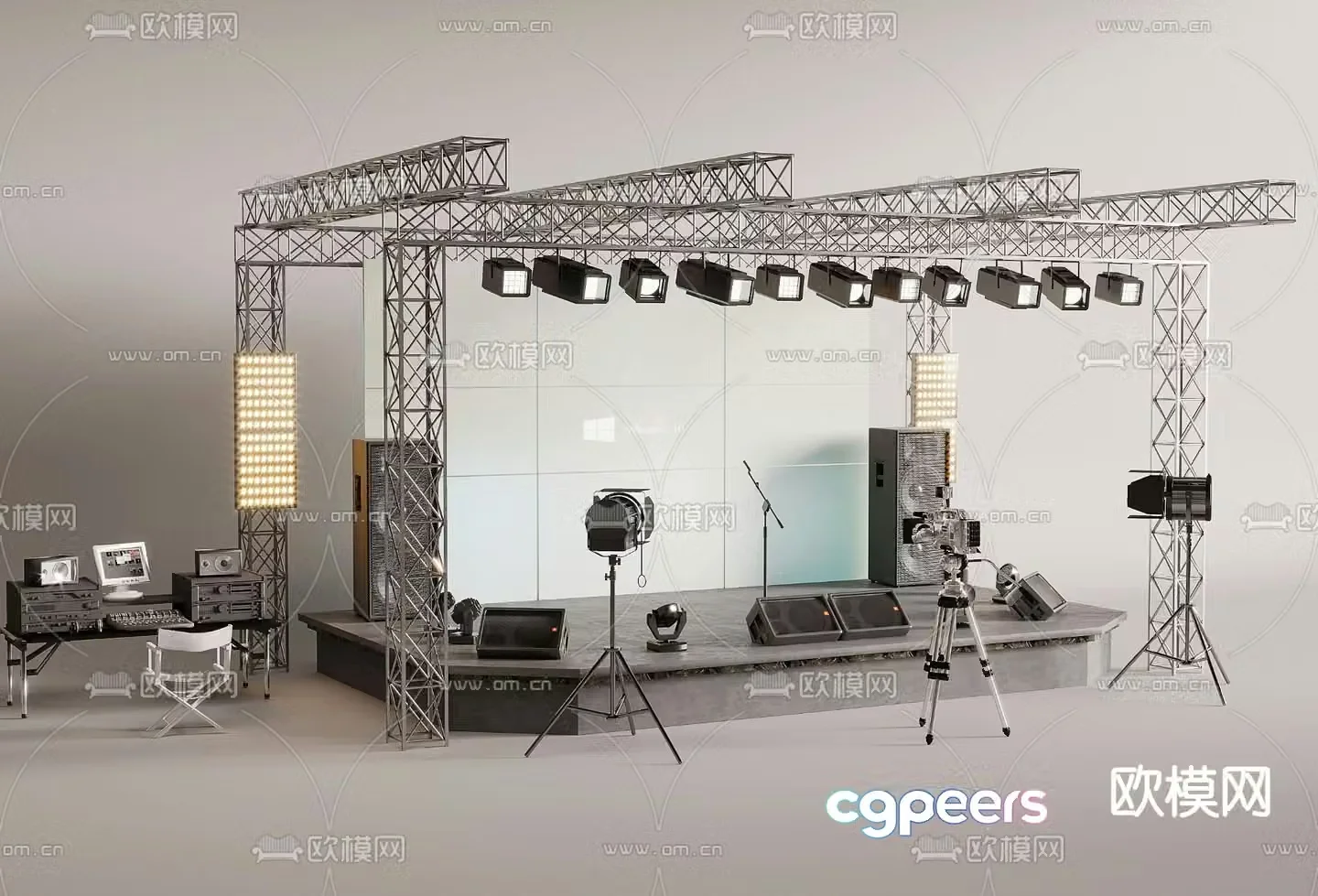 Stage lamp Audio console 3d model