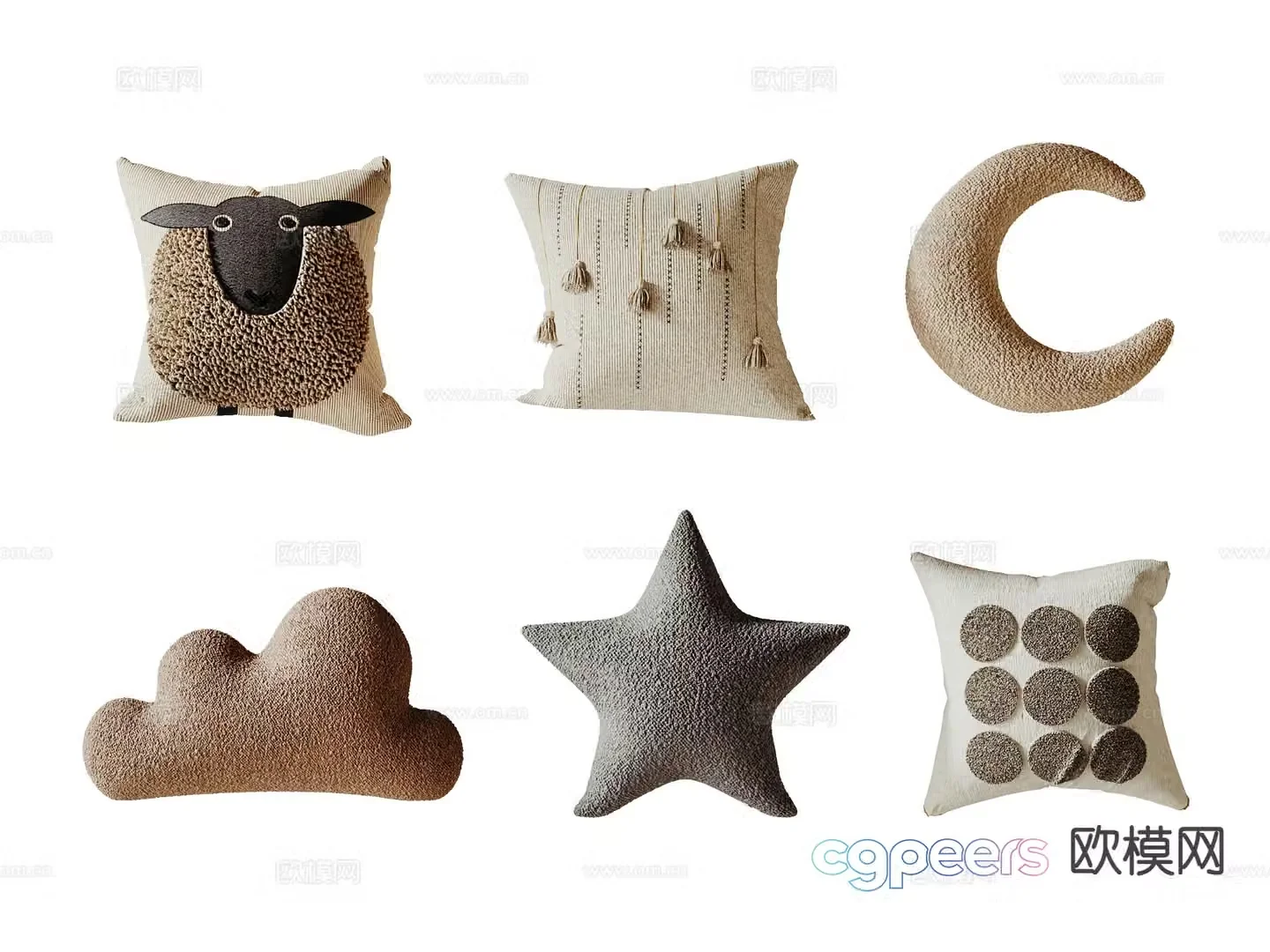 Modern children’s pillow 3d model