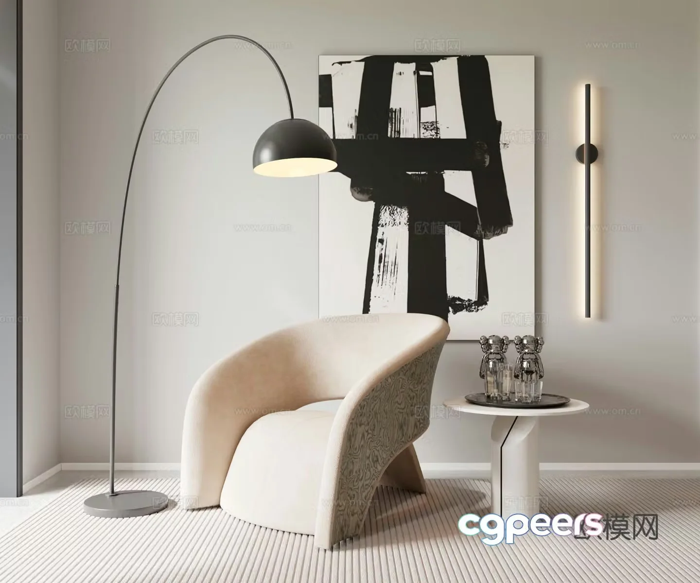 Modern single sofa 3d model