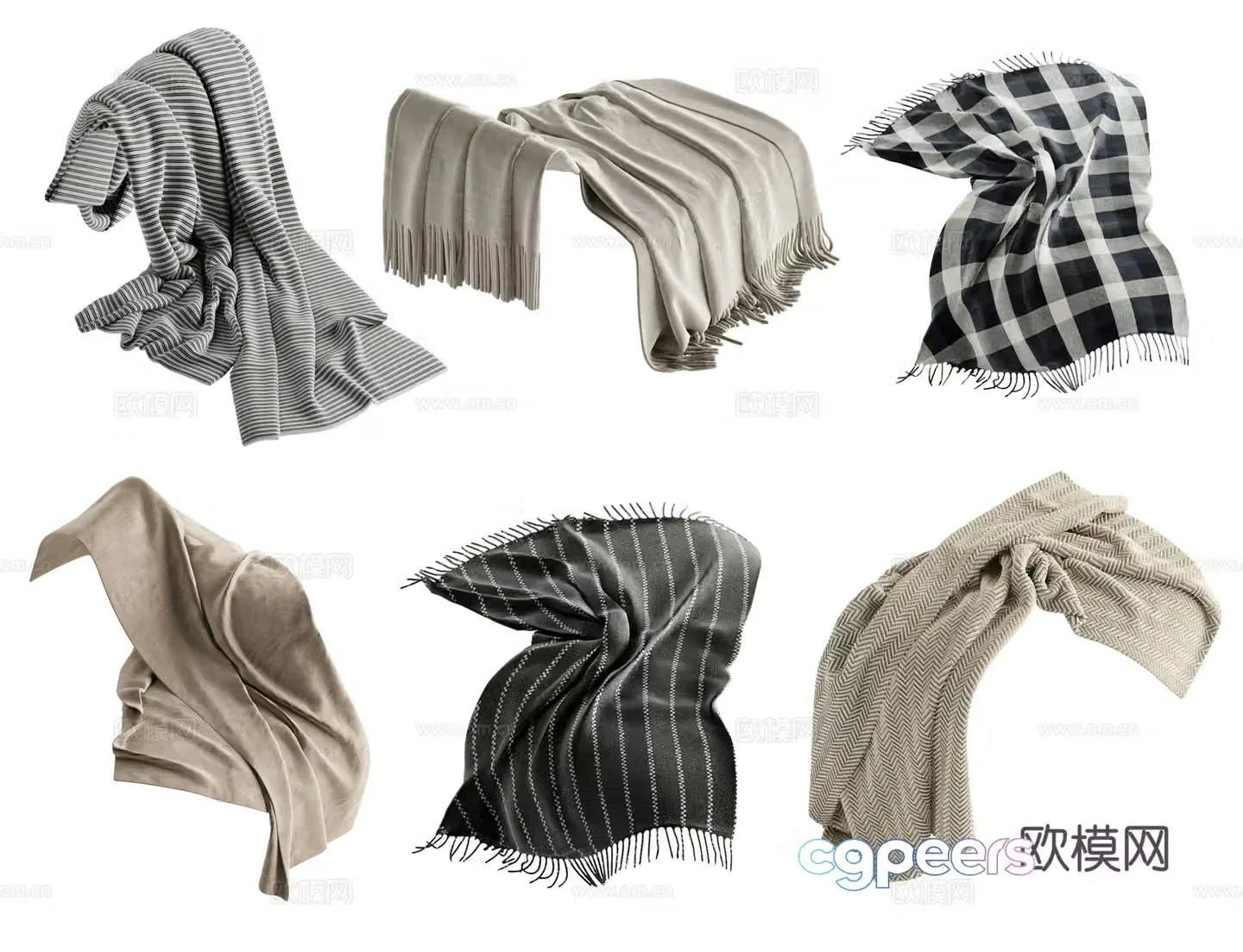 Modern sofa blanket blanket blanket 3d model