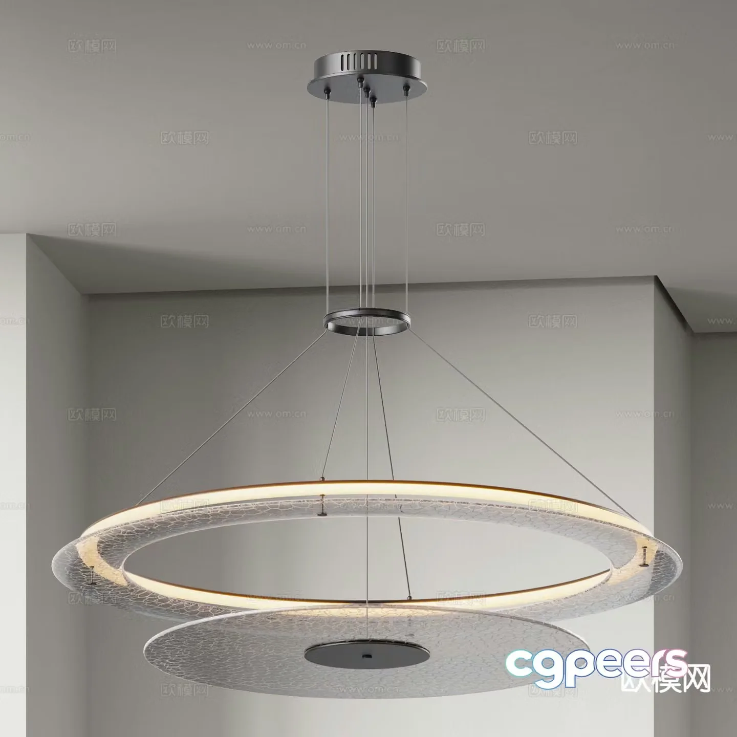 Modern glass chandelier round chandelier 3d model