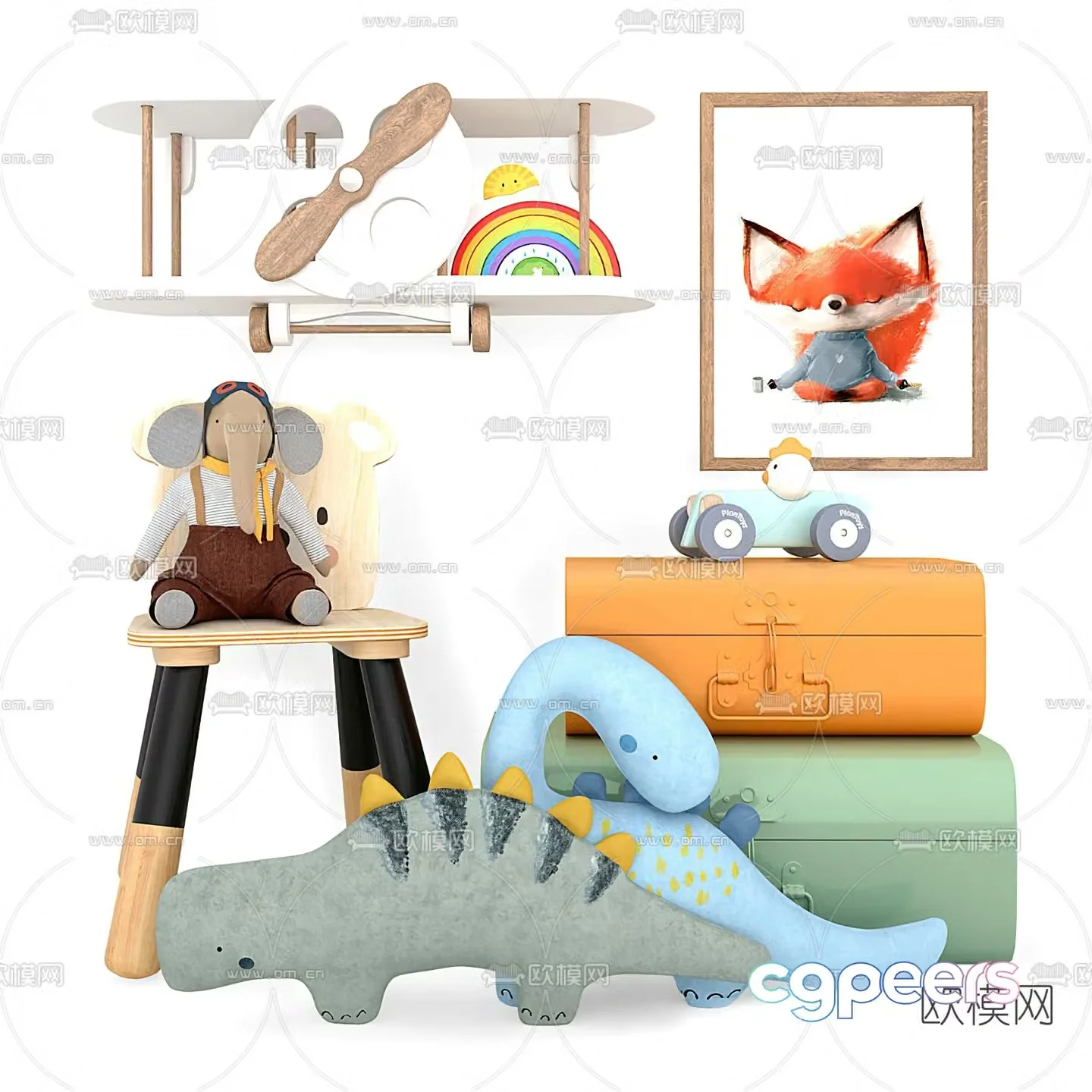 Modern children’s toy single chair 3d model