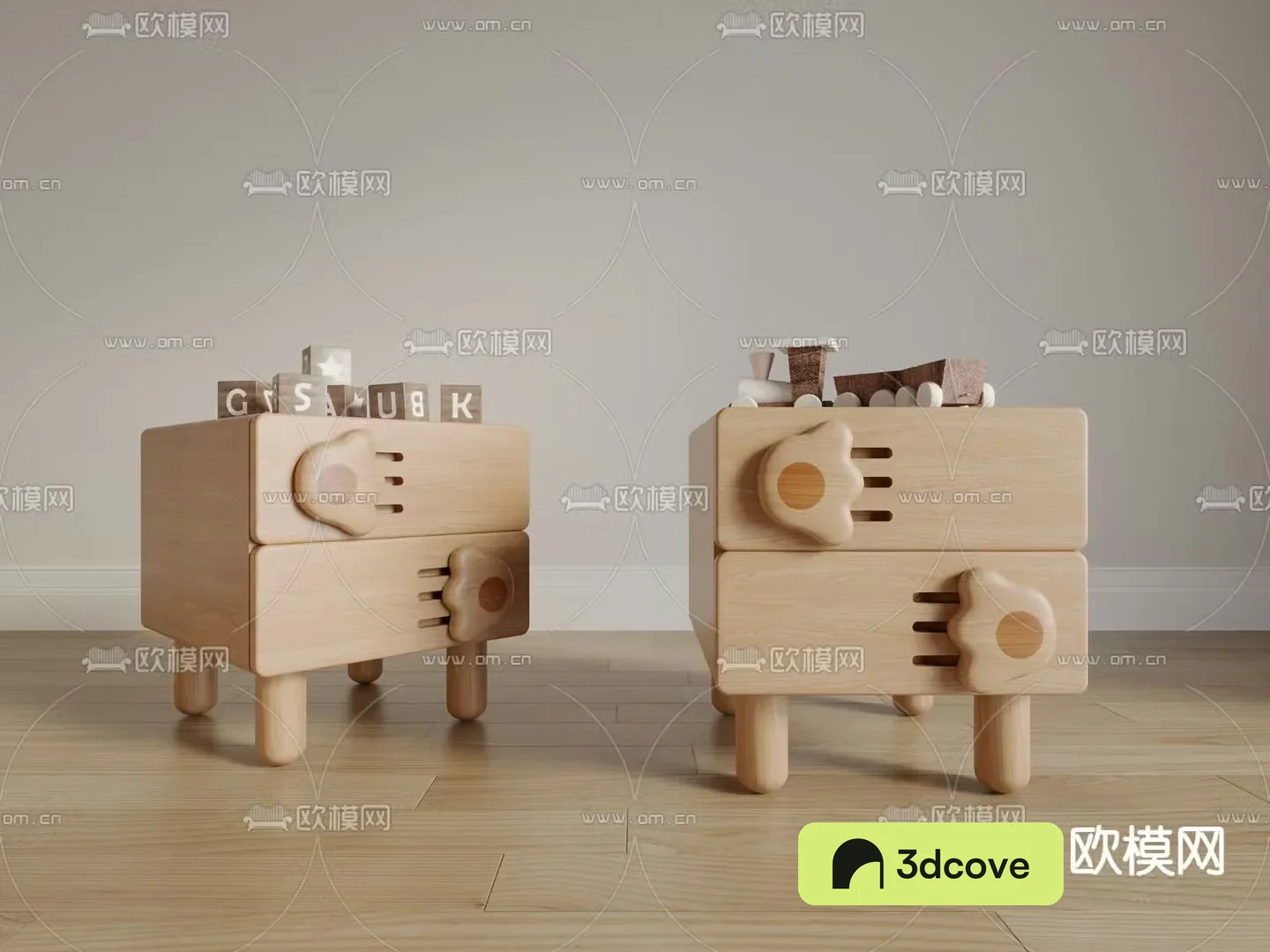 Cat’s claw side cabinet children’s storage cabinet