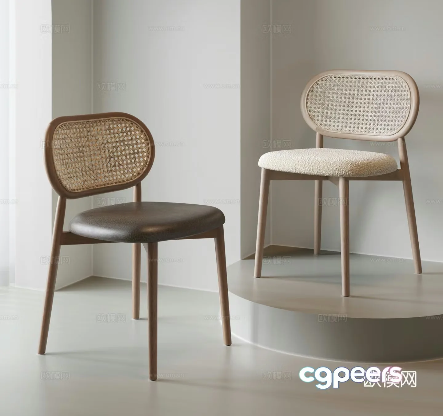 French medieval style single chair dining chair book chair dressing table chair woven chair 3d model