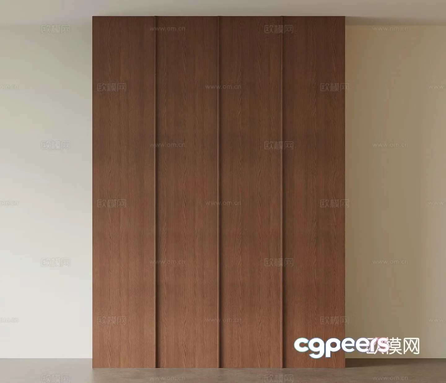 Middle-aged wind wardrobe skeleton line wardrobe 3d model