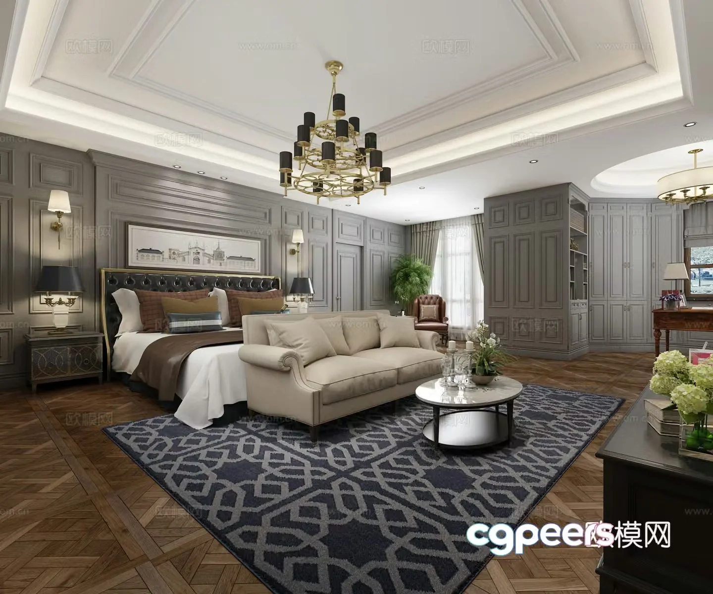 Study bedroom 3d model
