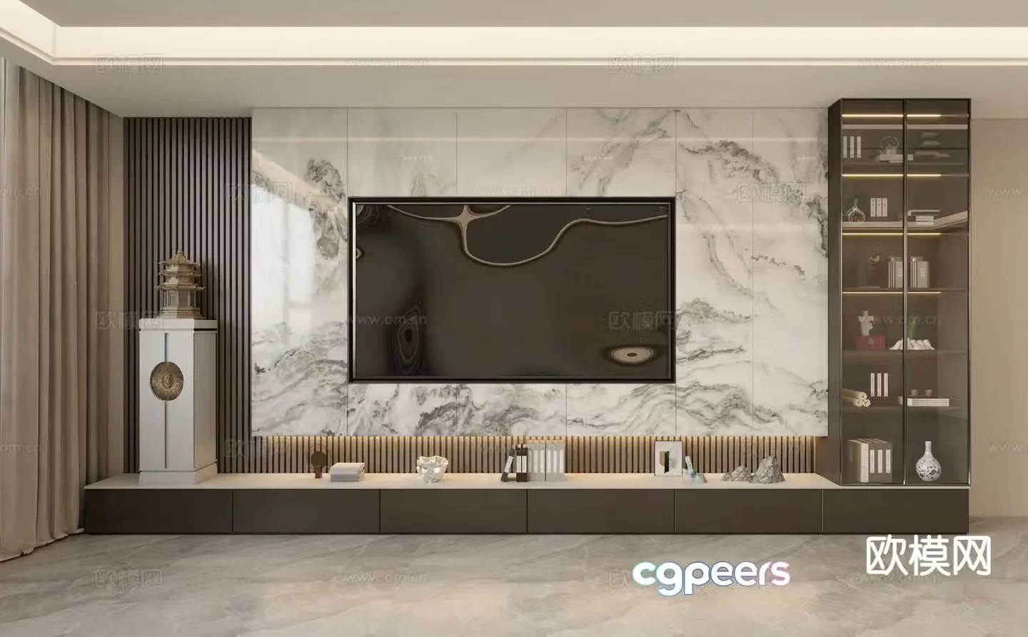 New Chinese TV Wall TV Background 3D Model