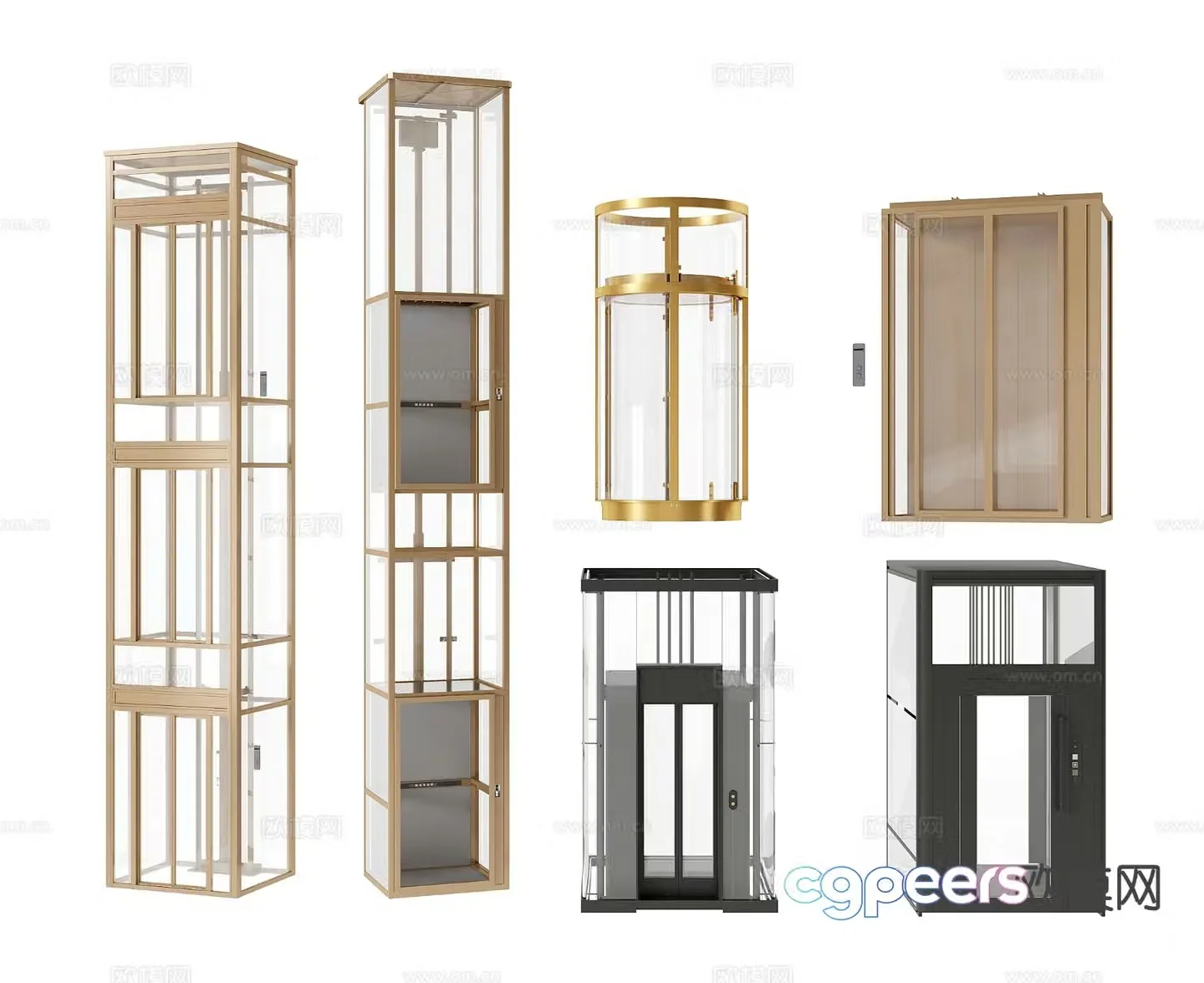 Modern sightseeing elevator elevator car shopping mall elevator 3d model