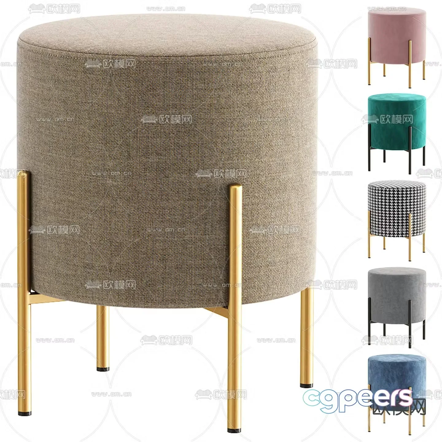 Stool Sofa Stool Shoe Changing Stool 3D Model