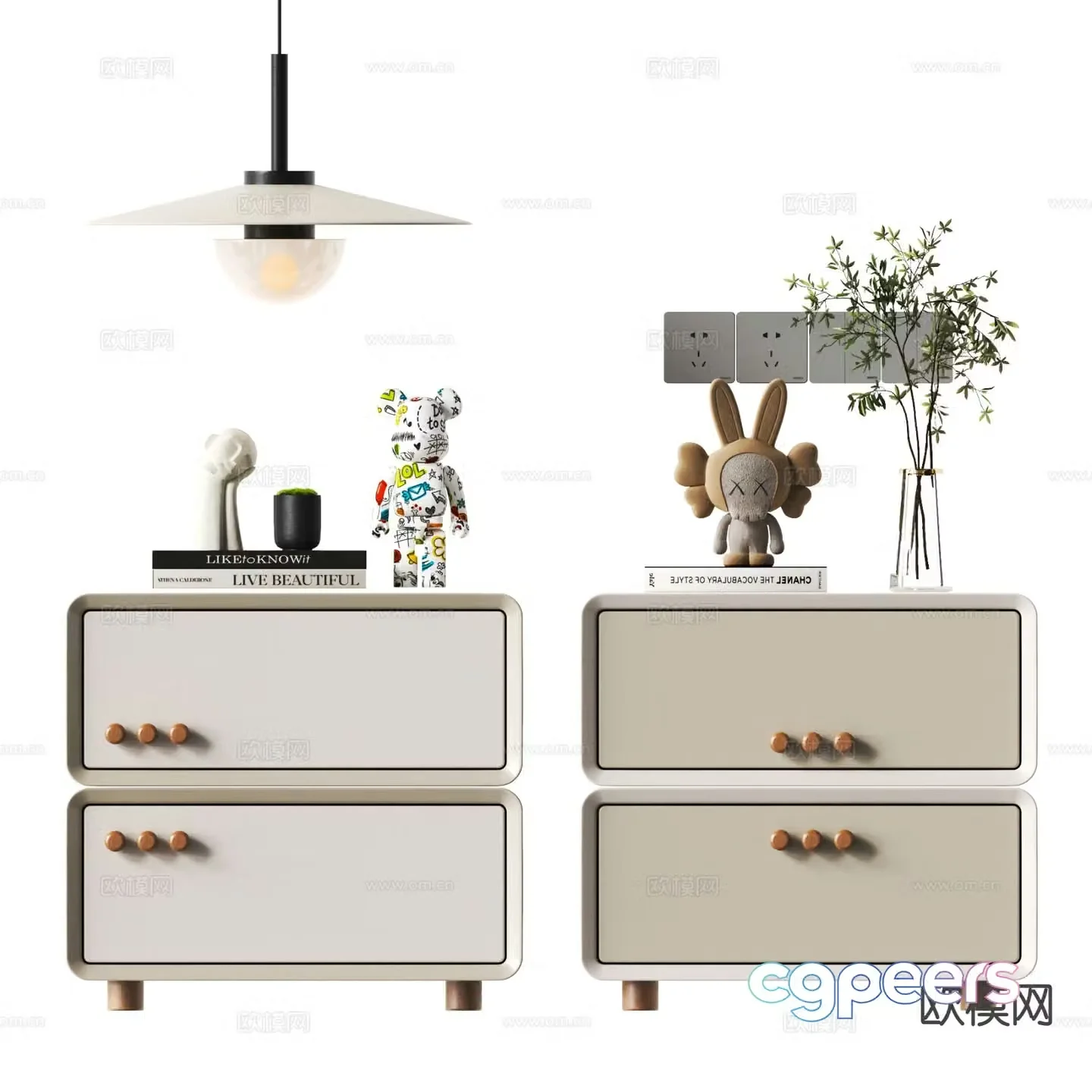 Modern bedside table 3d model