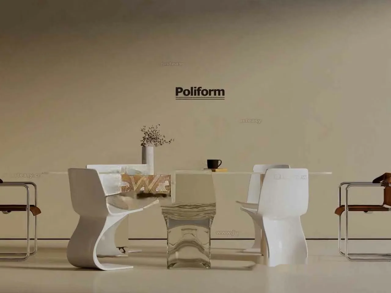 Modern Glass Table 3D Model – 16305 – VRAY Render