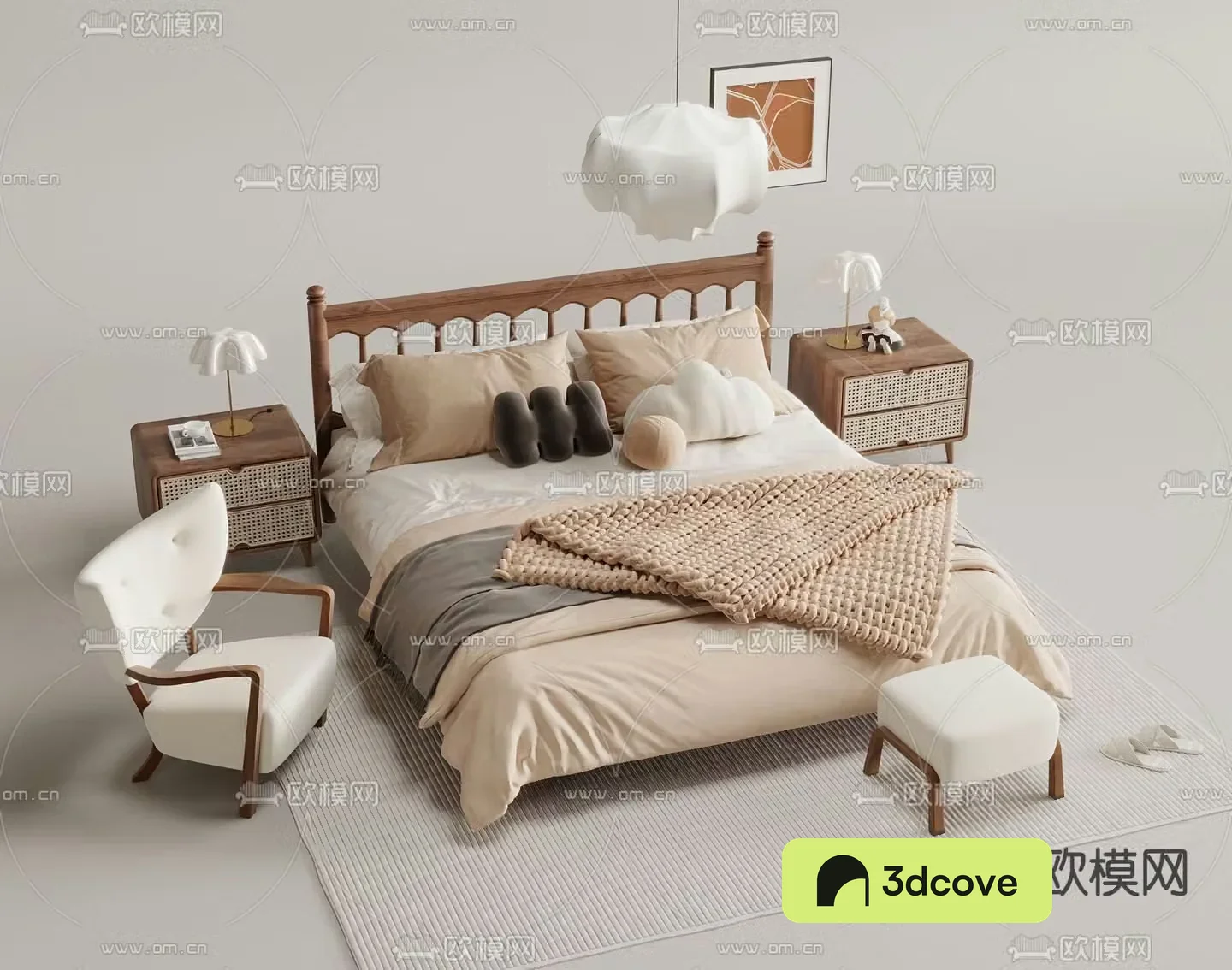 Wabi-sabi double bed