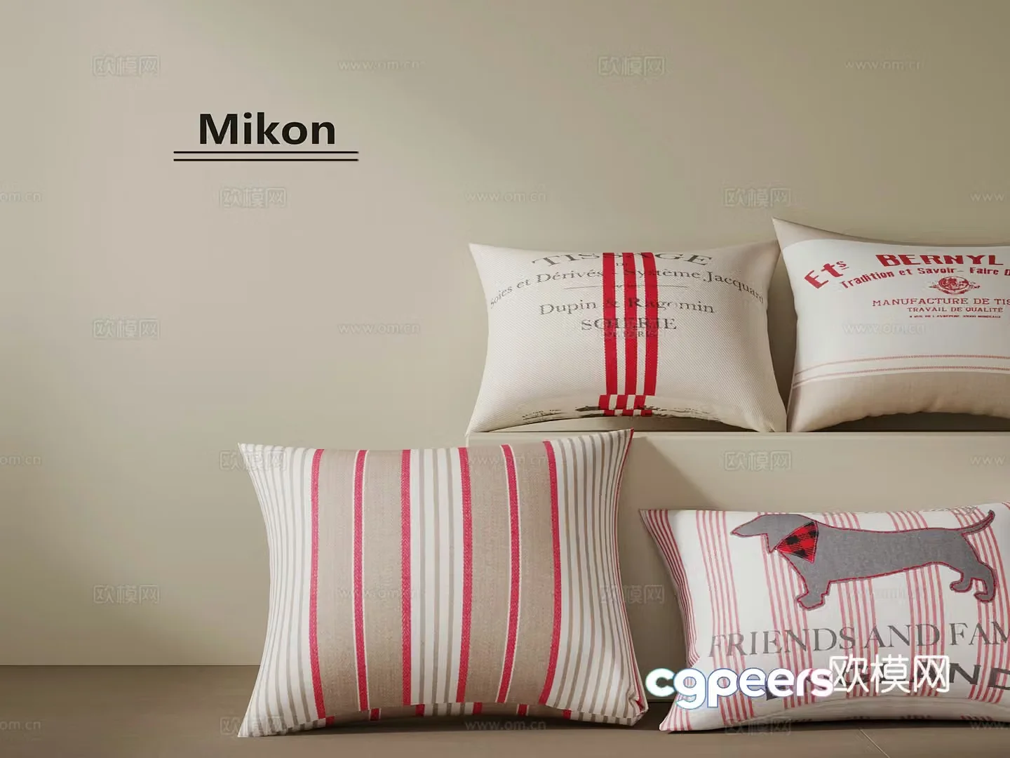 Modern pillow daughter’s room pillow 3D model
