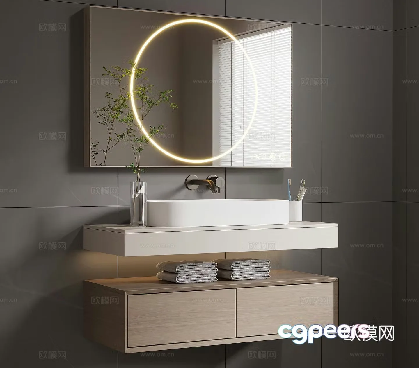 Modern bathroom cabinet bathroom 3d model