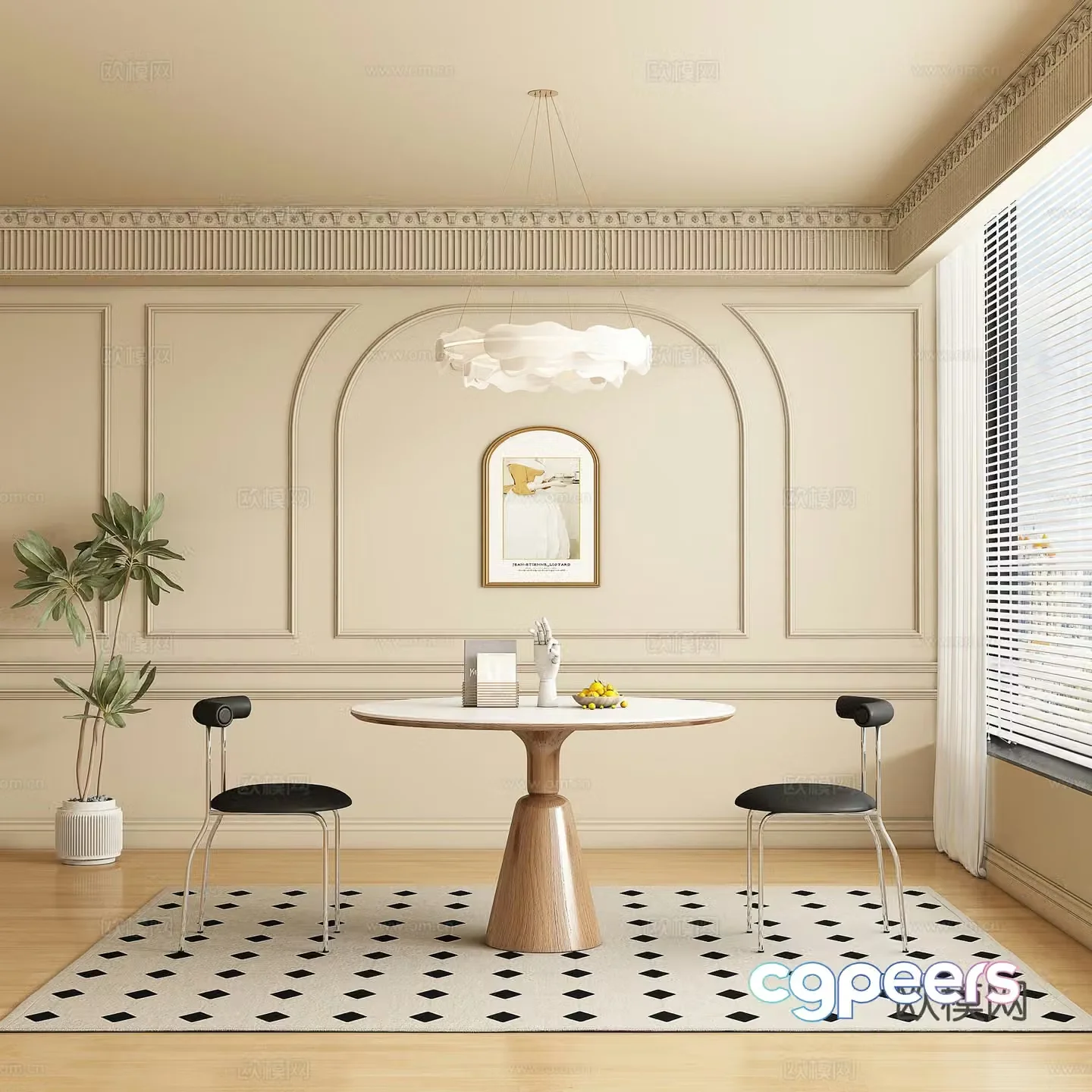 3D model of medieval restaurant
