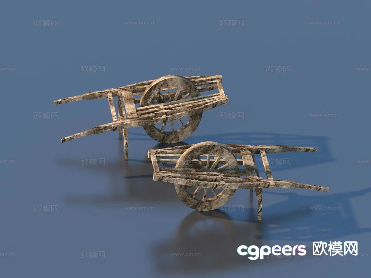 Trolley wheelbarrow folk sketch 3d model