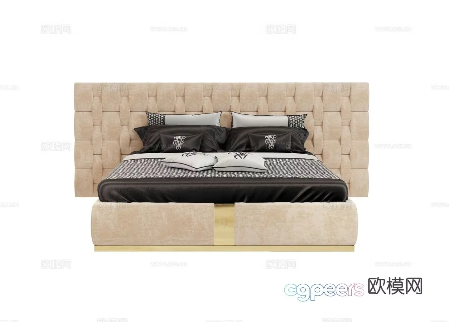 Visionnaire PERKINS Double Bed 3D Model