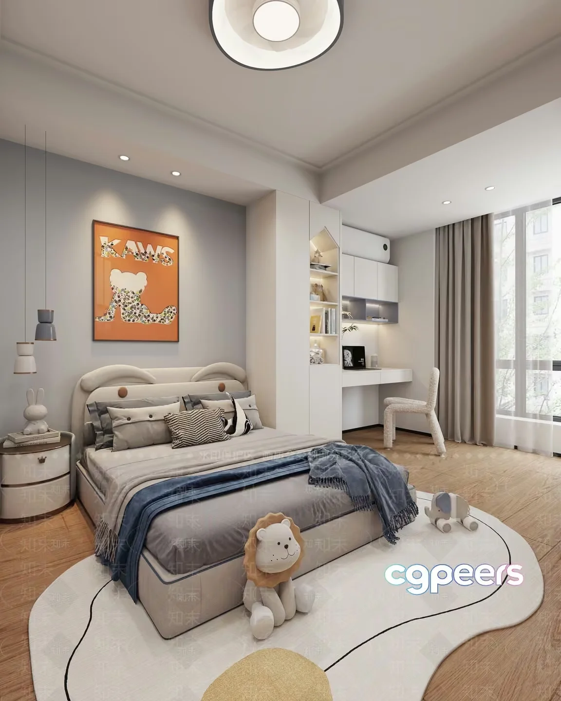 Modern Kids Bedroom 3D Model – 1654 – VRAY Render