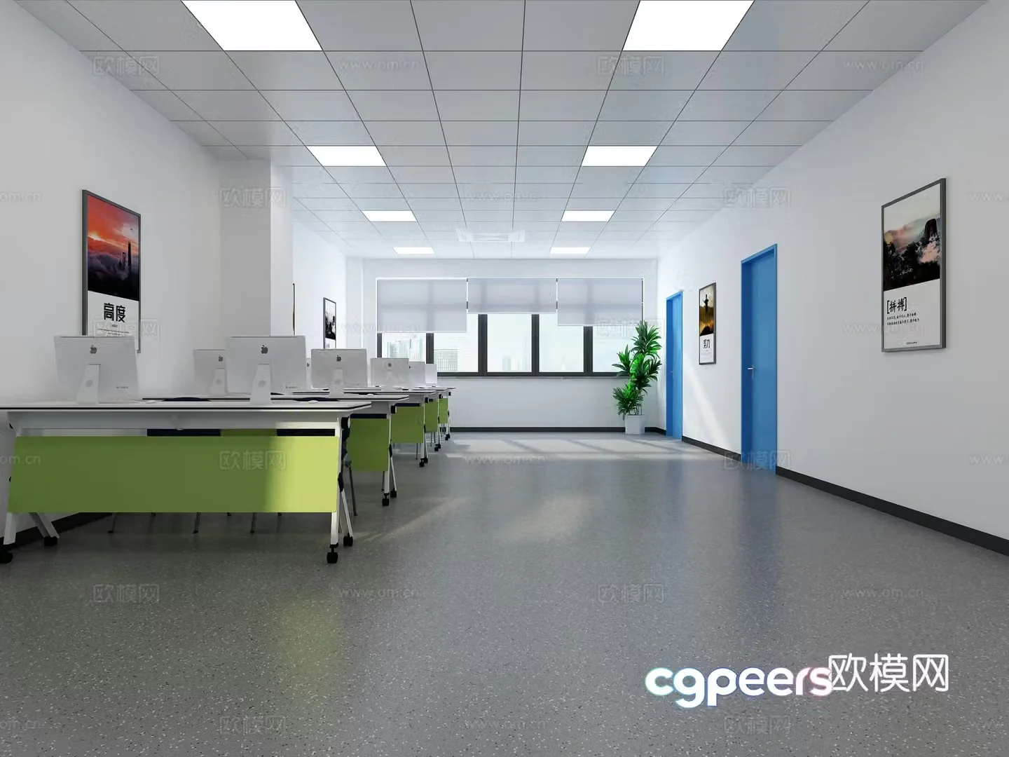 Public office area R&D office 3d model