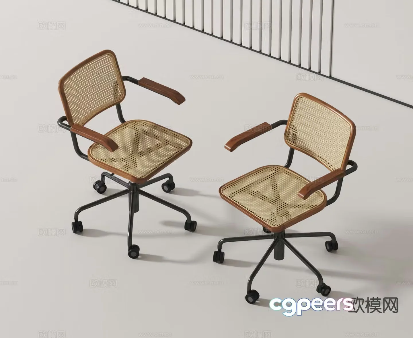 Modern single chair swivel chair rattan chair chair 3d model