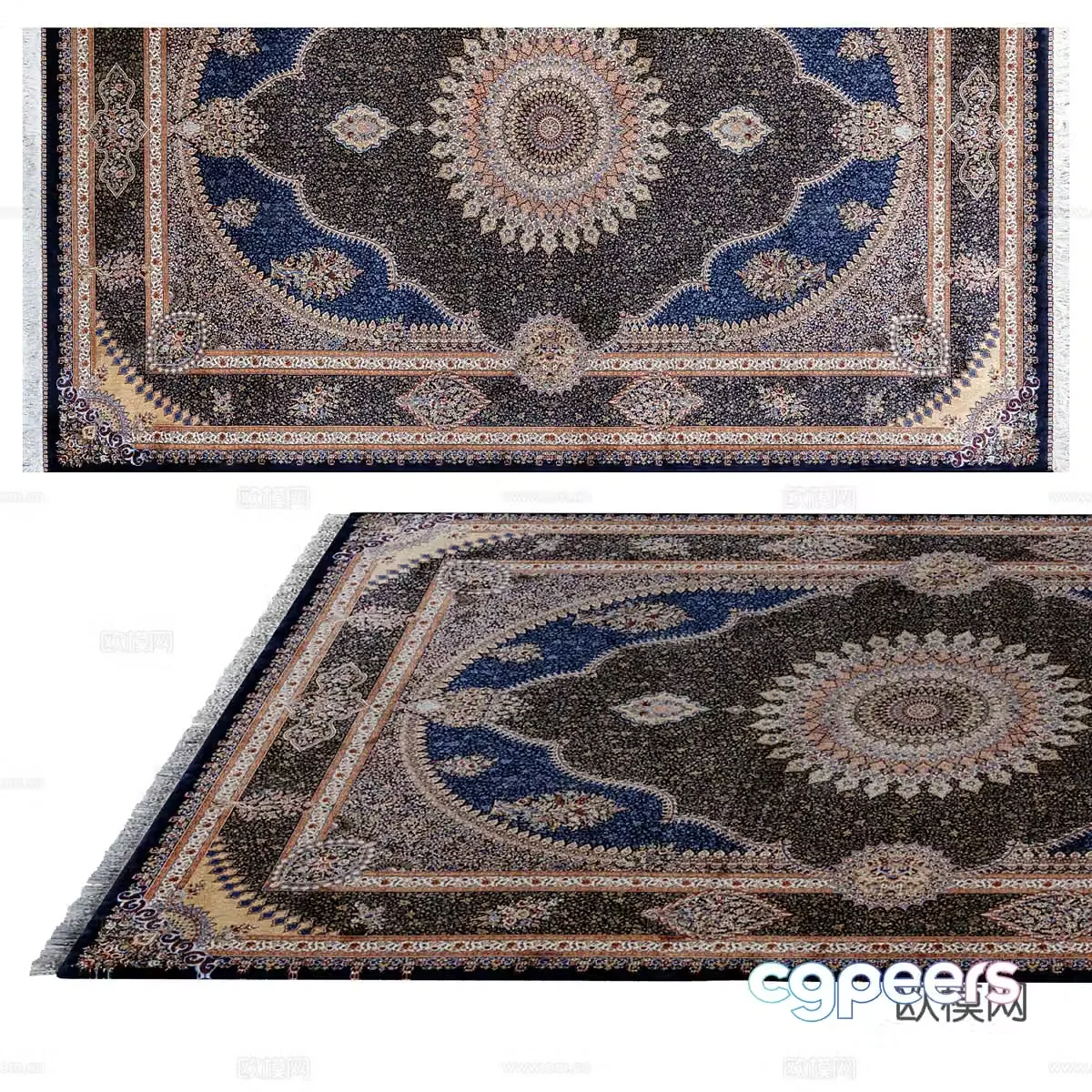 American carpet vintage carpet 3d model