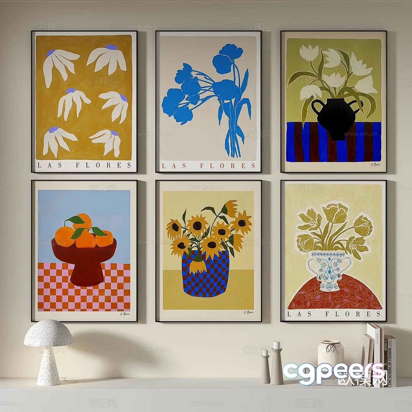 Modern simple decorative painting 3d model