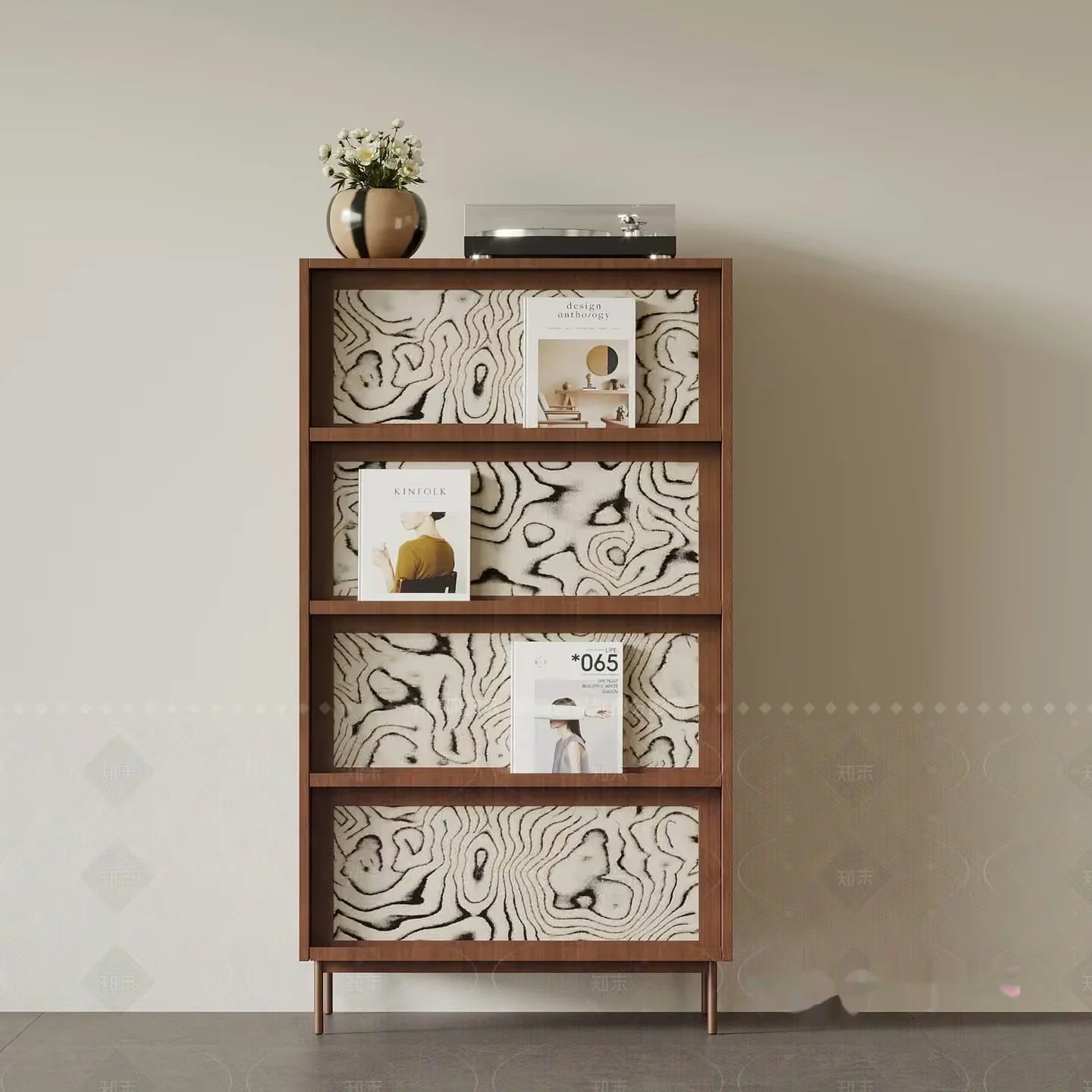 Mid-Century Modern Bookshelf 3D Model – 190 – VRAY Render