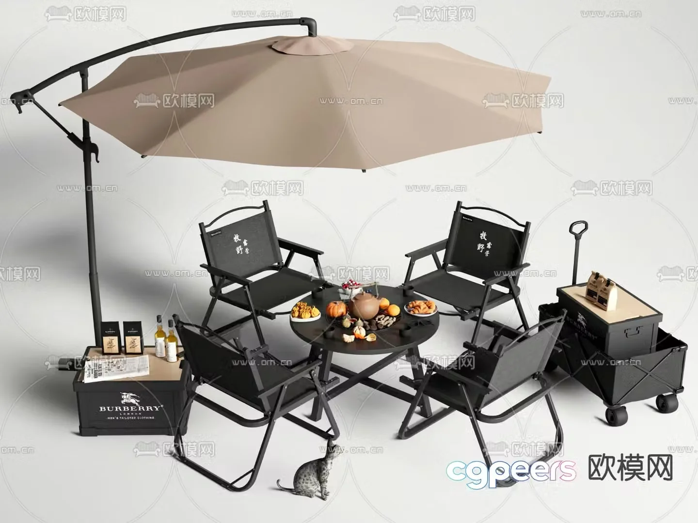 Outdoor tables and chairs camping tables and chairs 3d model