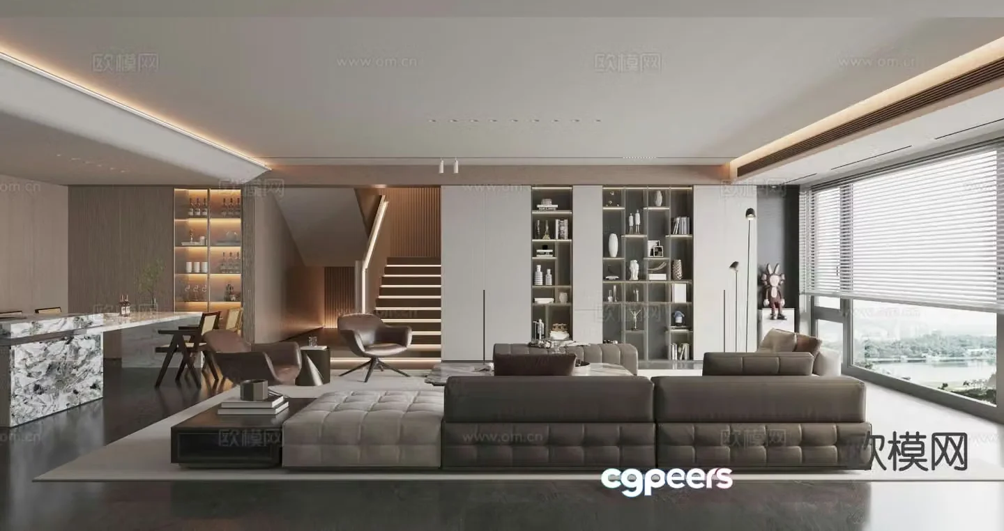 Modern living room 3d model
