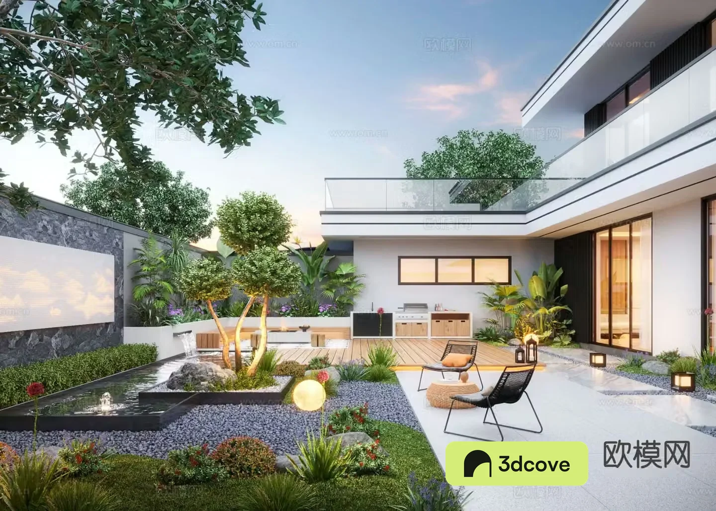 Courtyard landscape villa garden