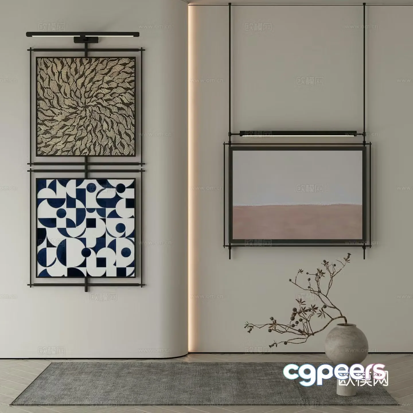 Modern Wasabi Hanging Painting Oil Painting 3D Model