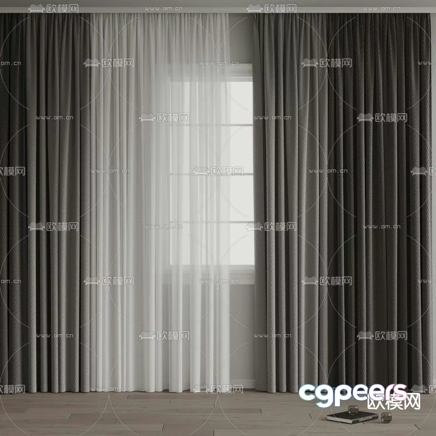 Areti plain curtain window screen 3d model