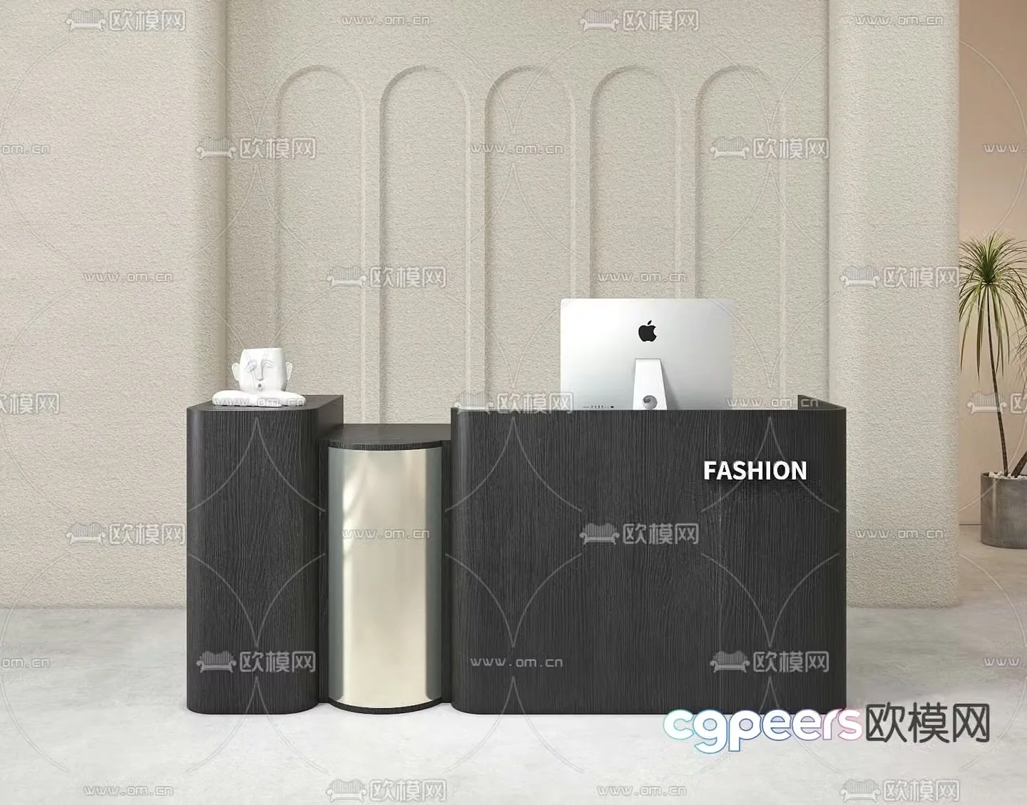 Front desk reception desk service desk information desk 3d model