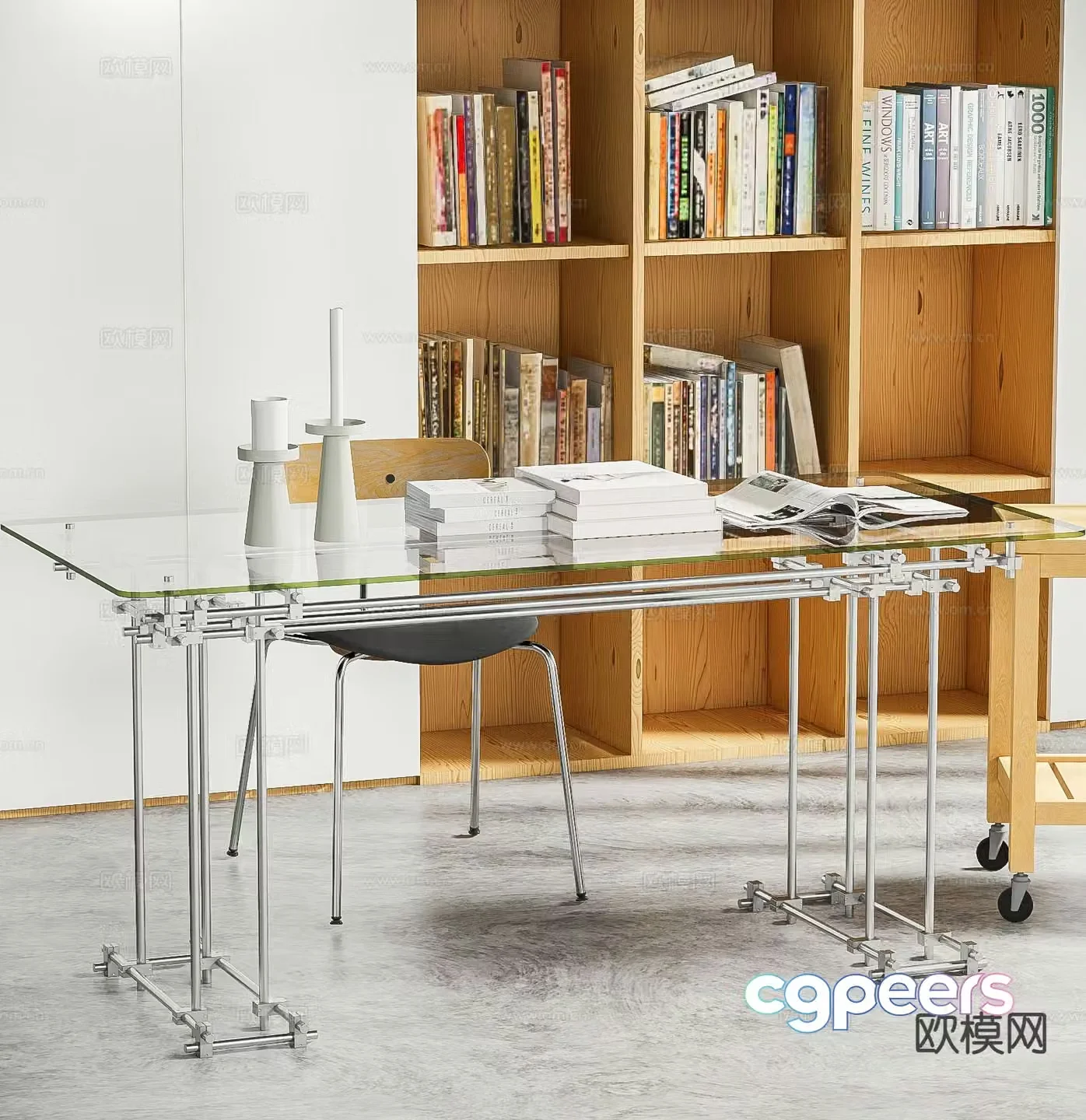 modern desk desk 3d model