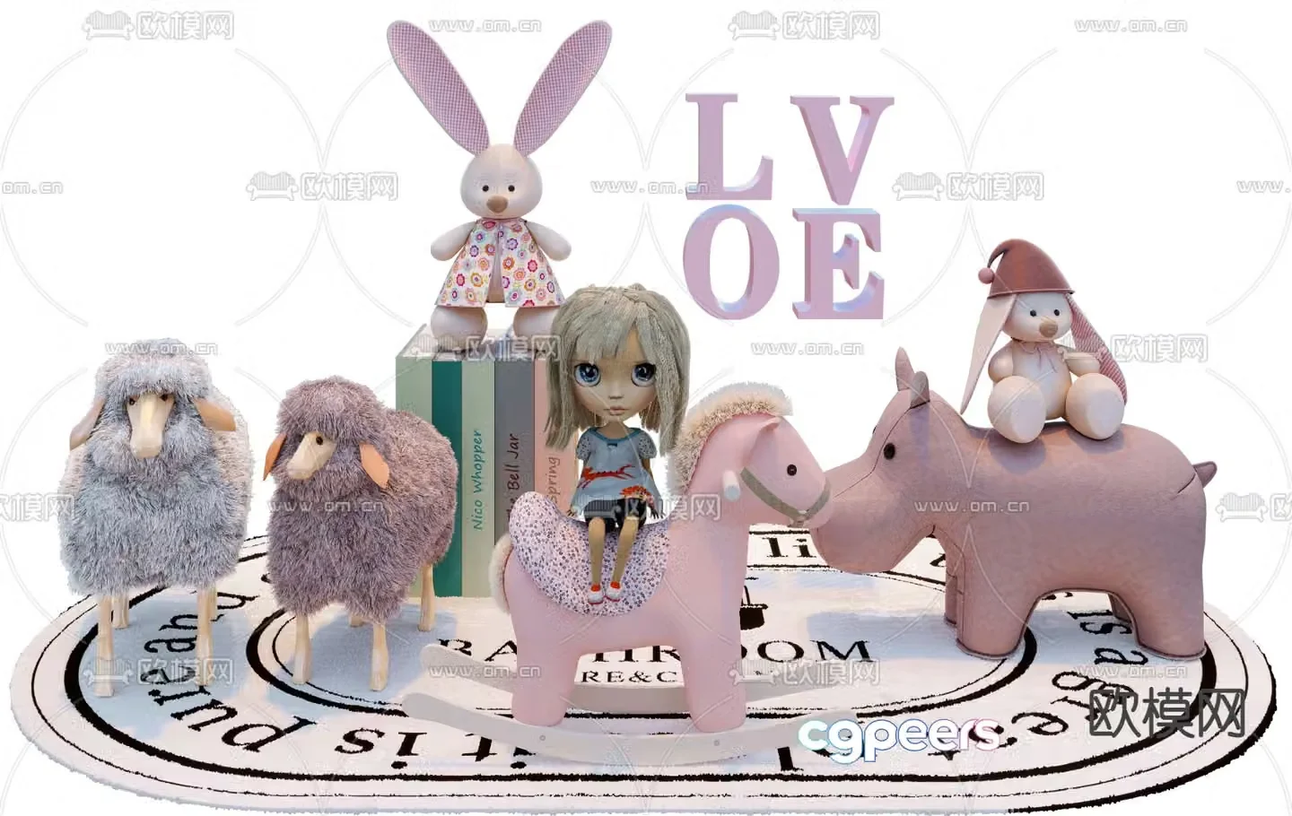 Modern children’s plush toy 3d model