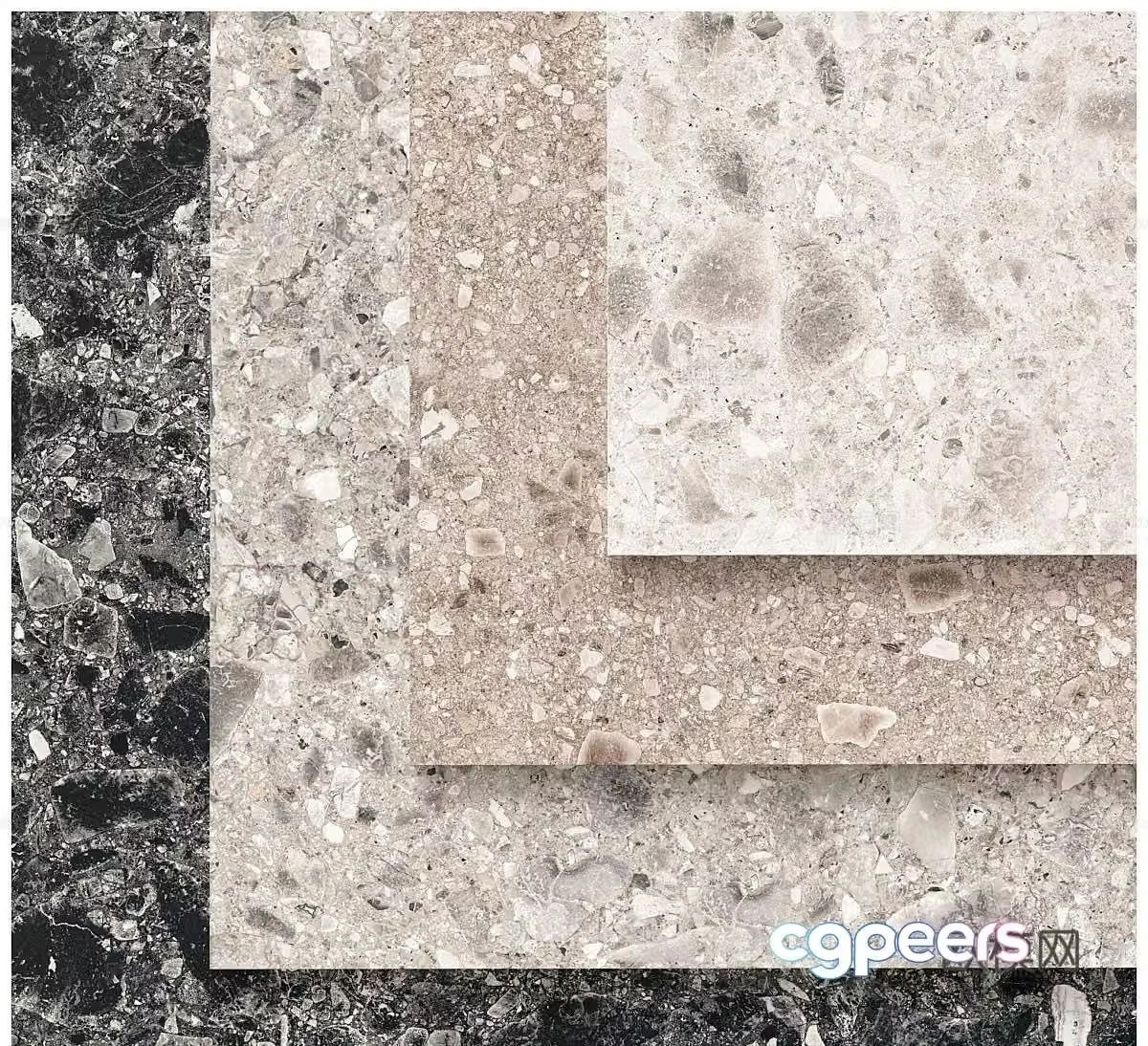 Modern terrazzo seamless terrazzo rock slab tiles stone 3d model