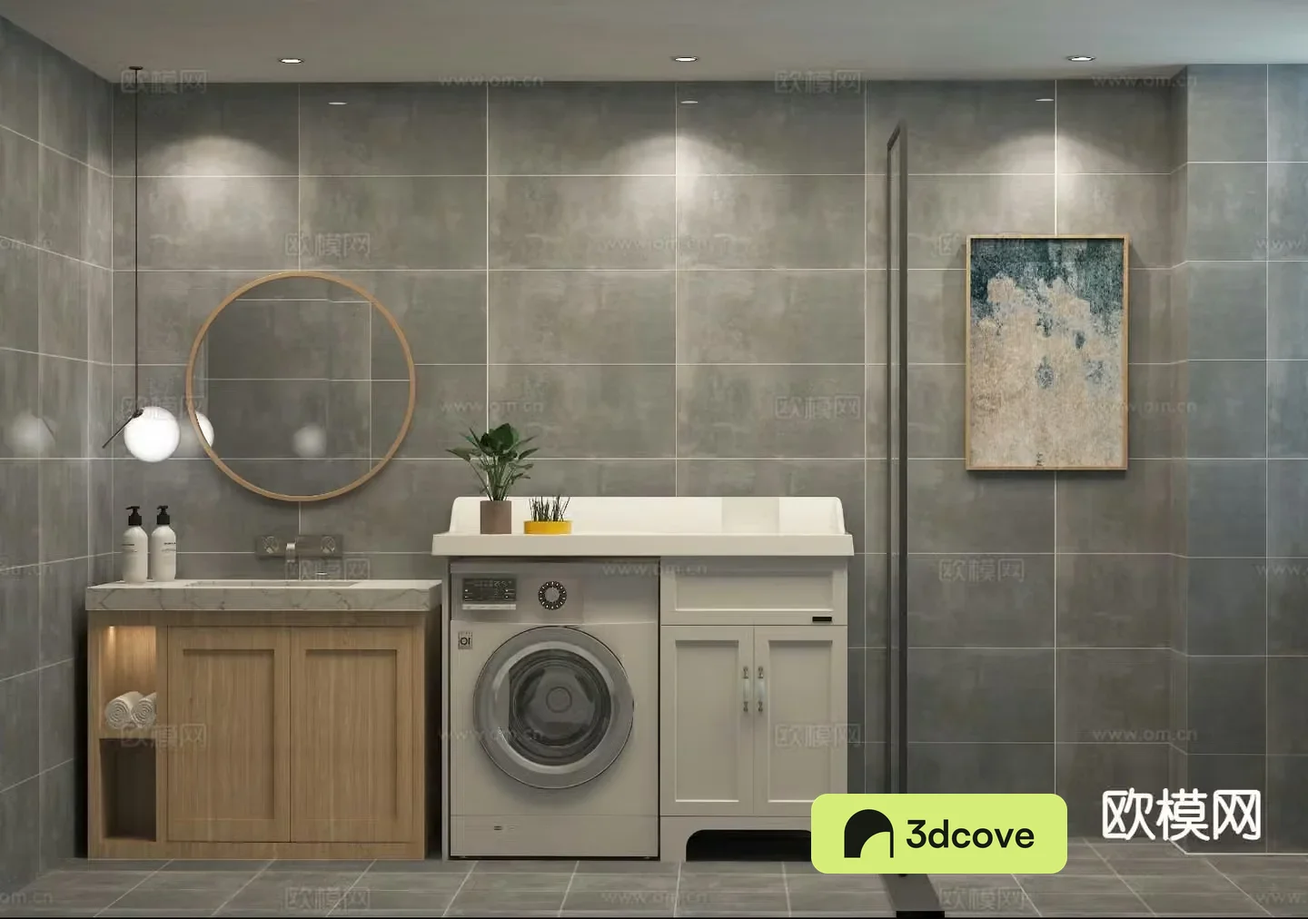 Nordic bathroom laundry room
