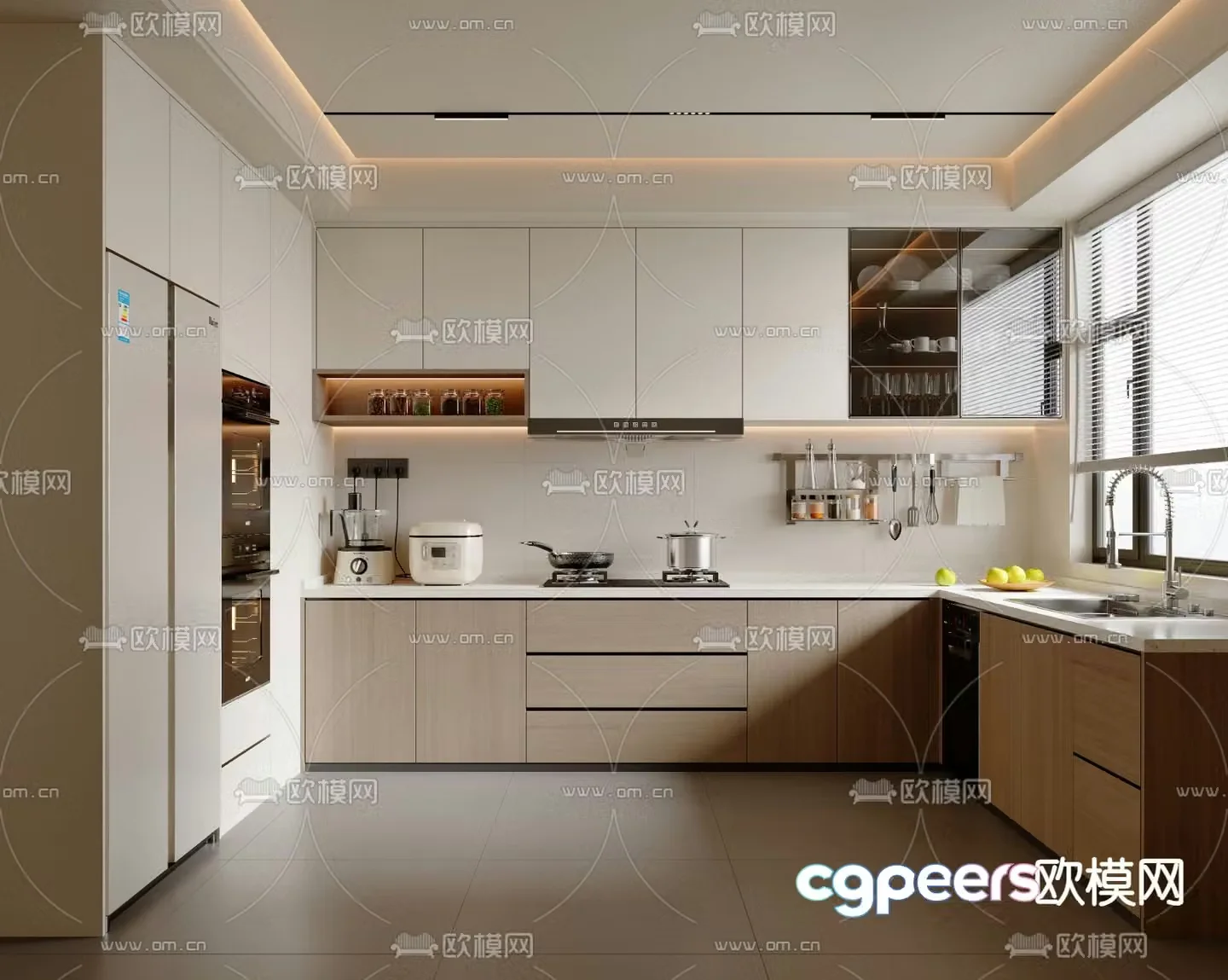 Modern kitchen cabinet 3d model