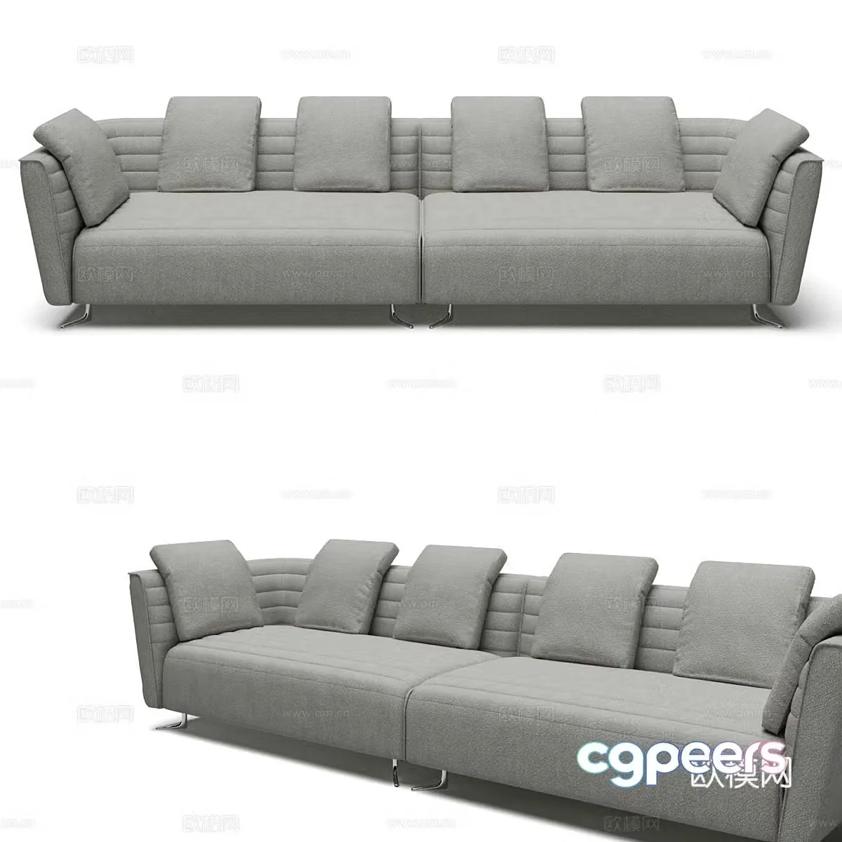 Modern simple double sofa double sofa simple double sofa living room sofa 3d model