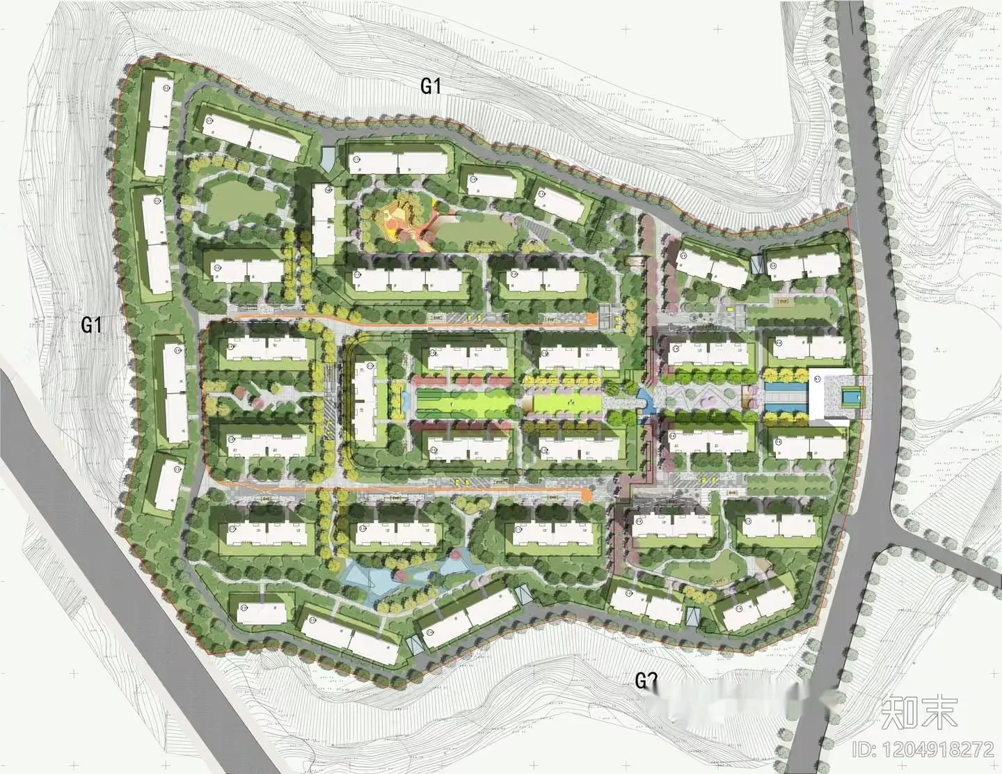 The Main Subject Is A Map Of A Neighborhood And It Features A Green 3D Model – 815 – VRAY Render