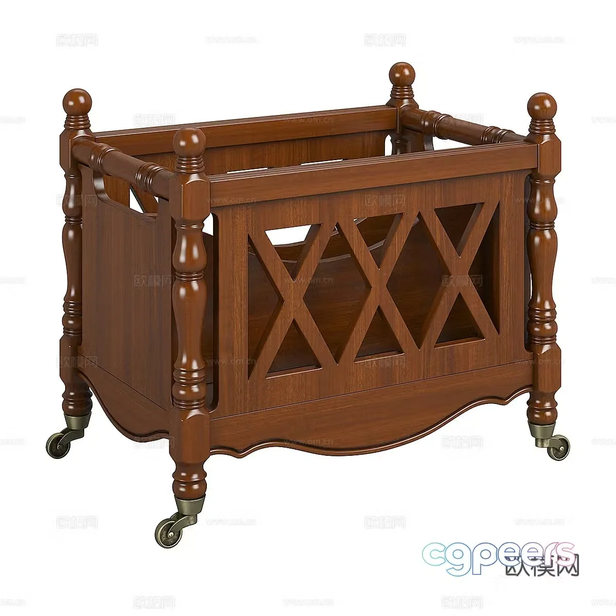 American mobile wine cabinet low wine cabinet 3D model