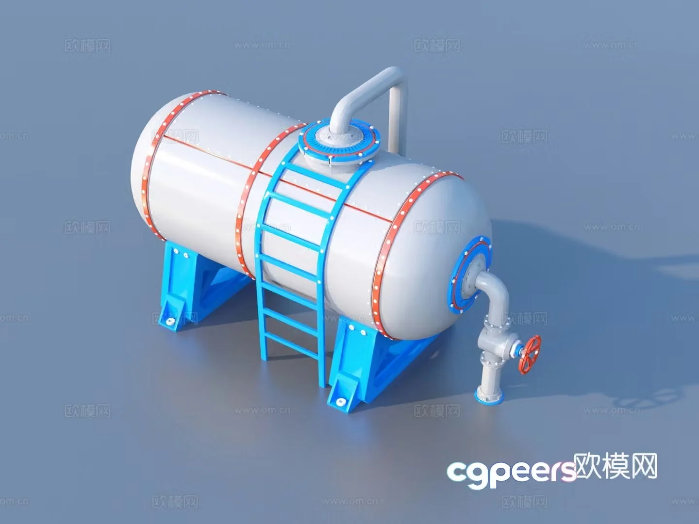 Storage tank Industrial storage tank Valve Ladder 3D model