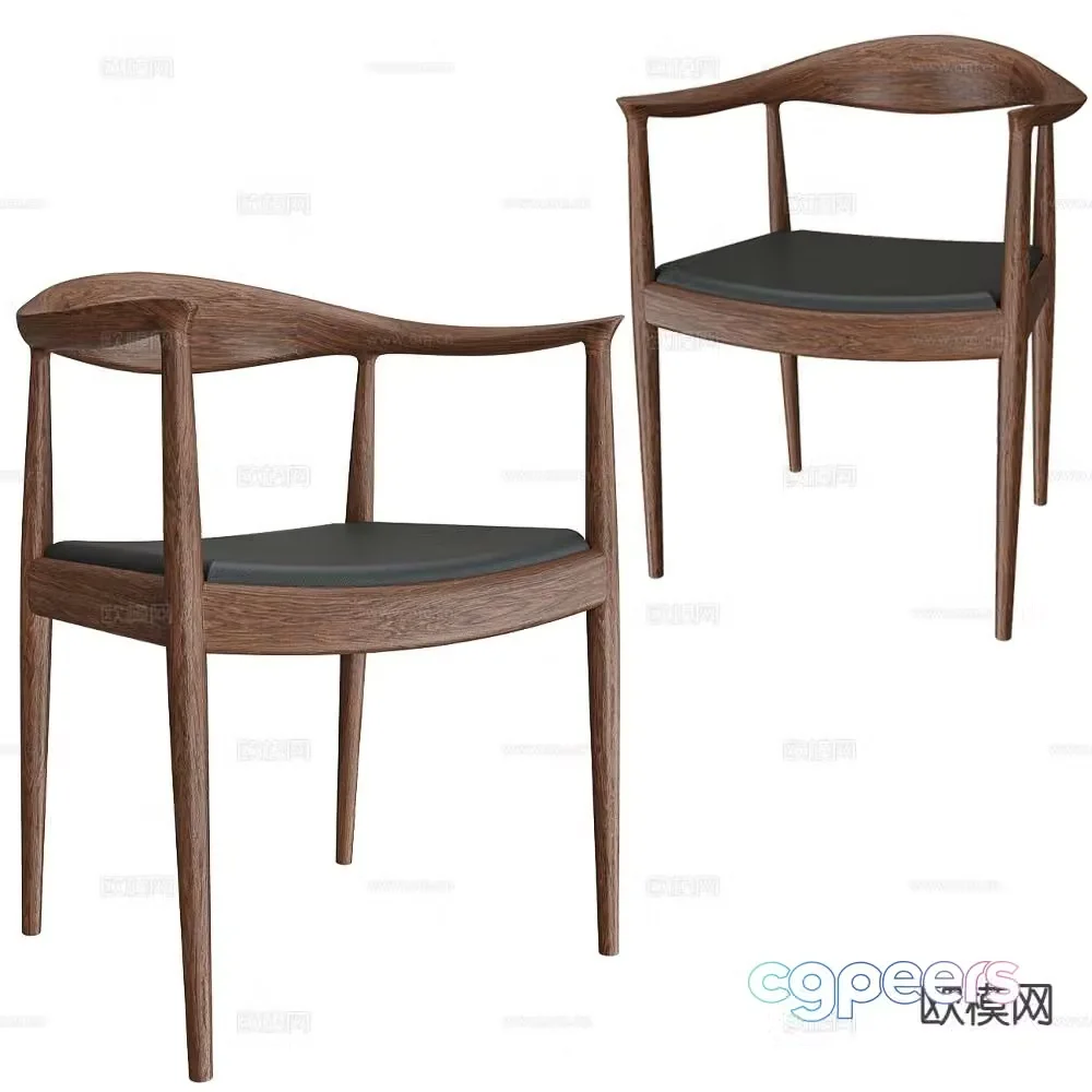 Partisan chair single chair dining chair 3d model