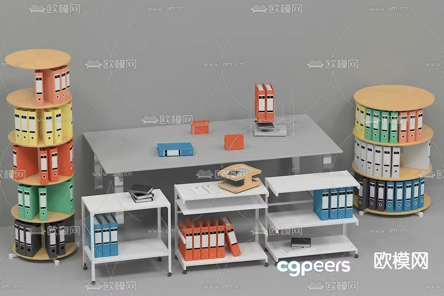 Folder file cabinet mobile cabinet 3d model