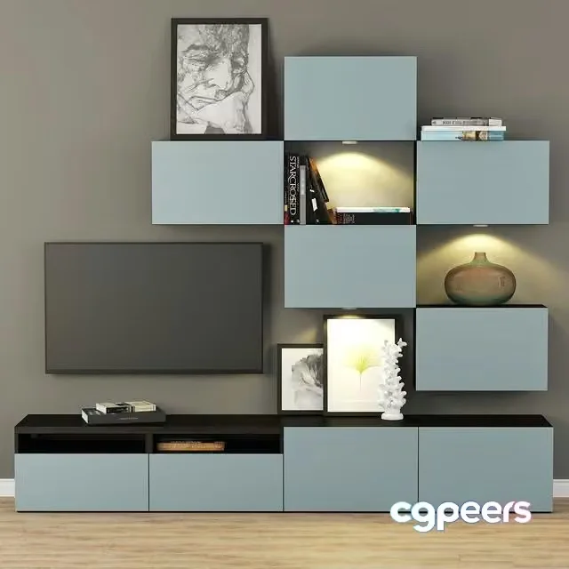 3ds Max Free – Cabinet for TV and multimedia Ikea BESTO Besta
