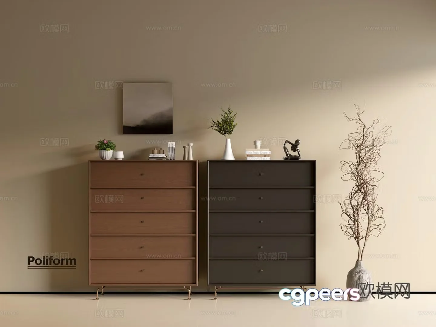 Modern wood grain cabinet ins wind minimalist wind cabinet whole cabinet sideboard balcony cabinet storage 3D model
