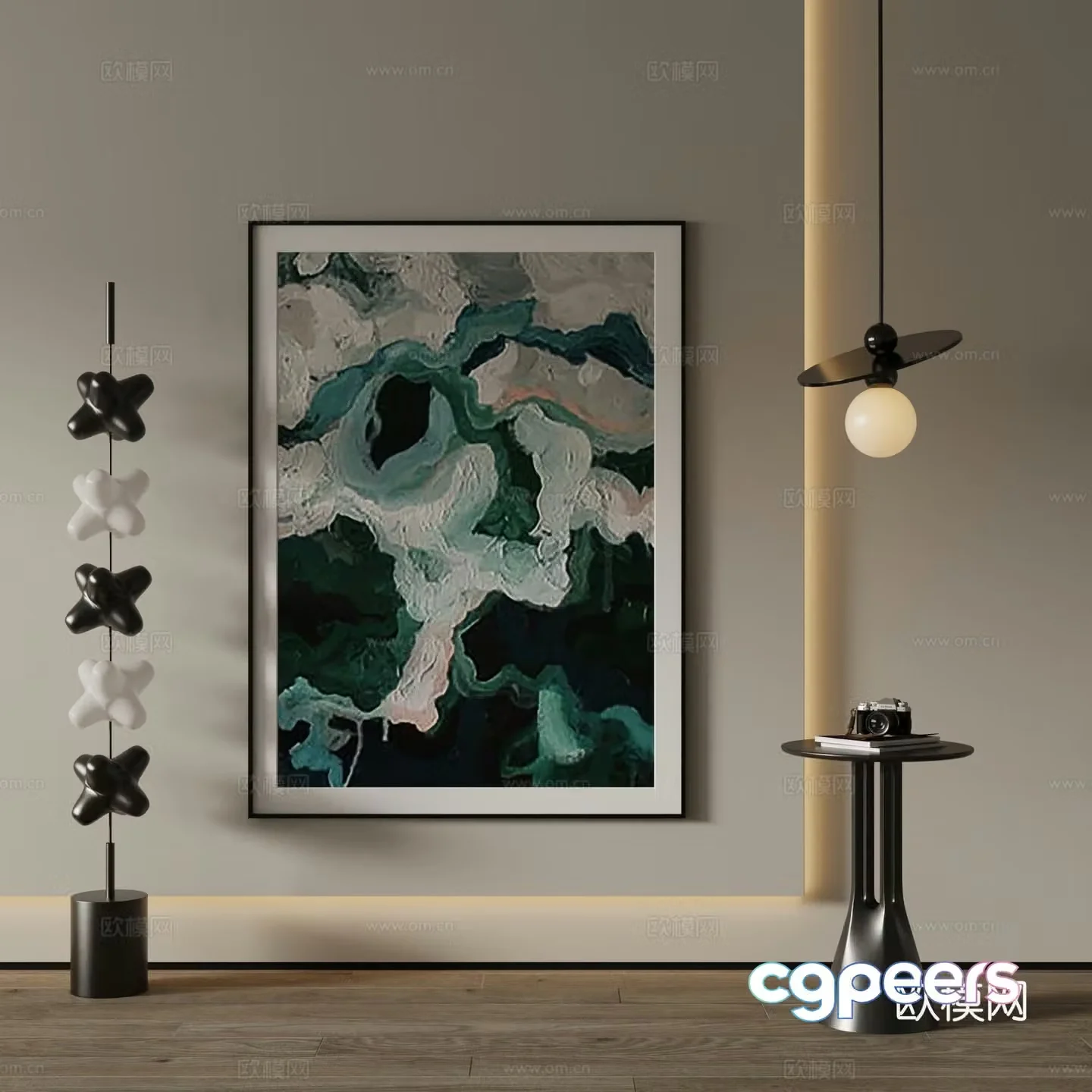 Modern Art Painting Decorative Painting 3D Model