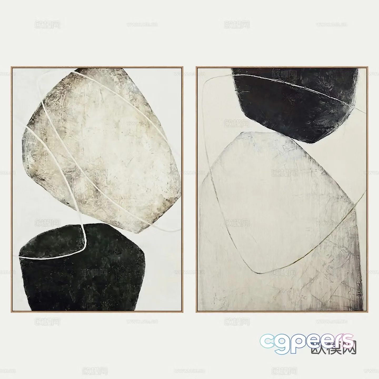 Modern hanging painting 3d model